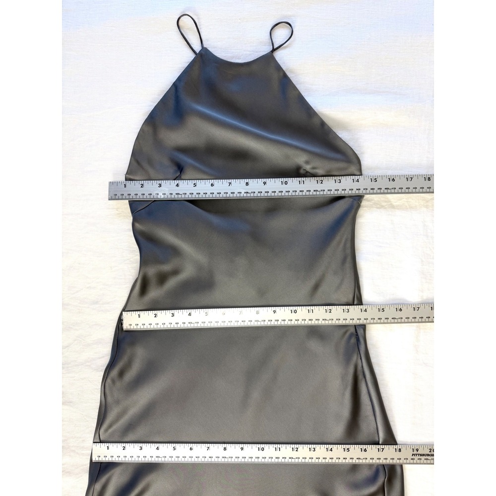 ZARA Grey Satin Halter Neck Open Back Maxi Dress XS 2916/331 NWT - Picture 13 of 16